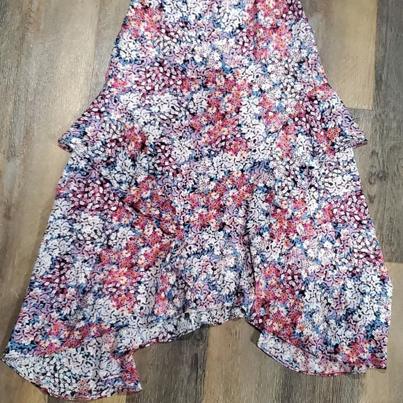 Parker silk asymmetric hem ruffle tiered sleeveless dress - Picture 2 of 8